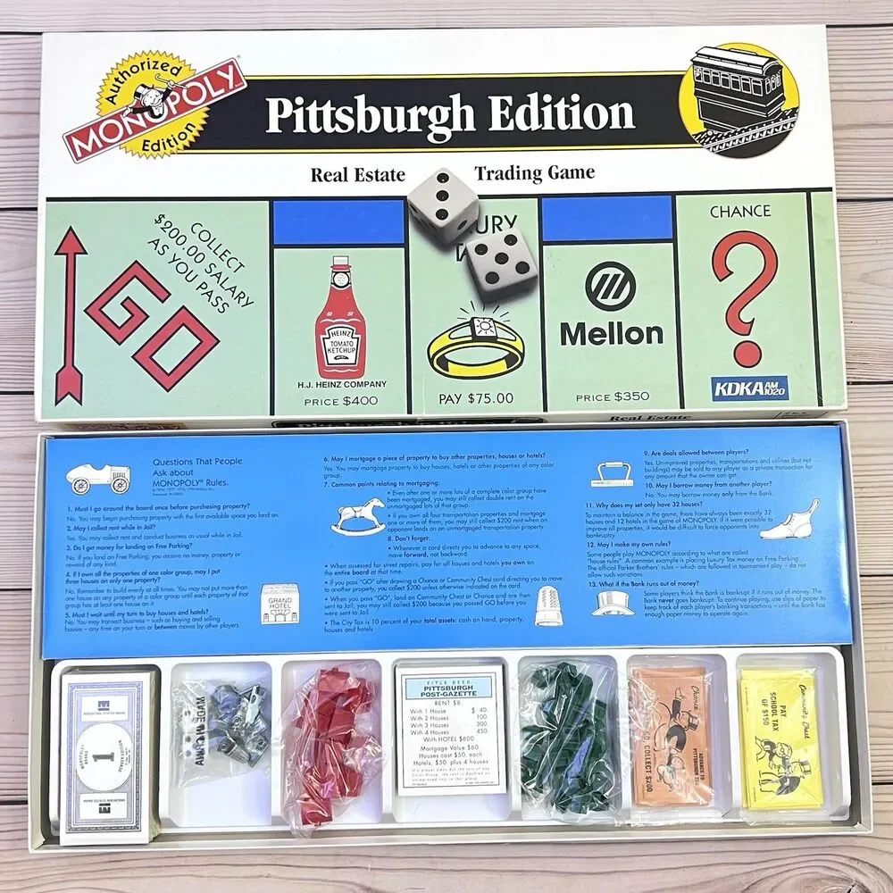 VTG Monopoly Pittsburgh PA Edition Board Game 1996 USAopoly by Hasbro New/Opened